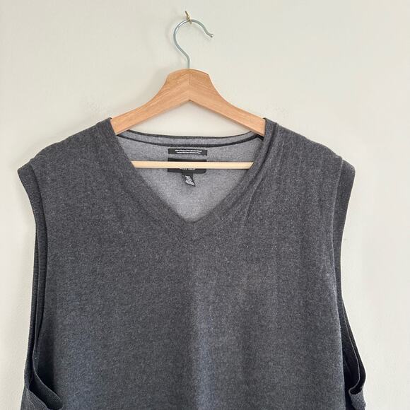 Nordstrom Men's Shop Extra Fine Merino Wool Sweater Vest Gray XXL - Picture 2 of 6